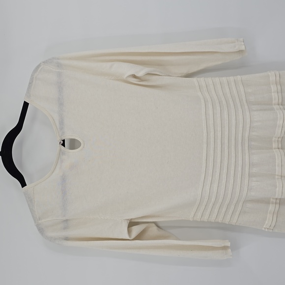 Sundance Sculptured Delight Sweater Dress Medium Winter White Cotton Silk Size M - Picture 5 of 8